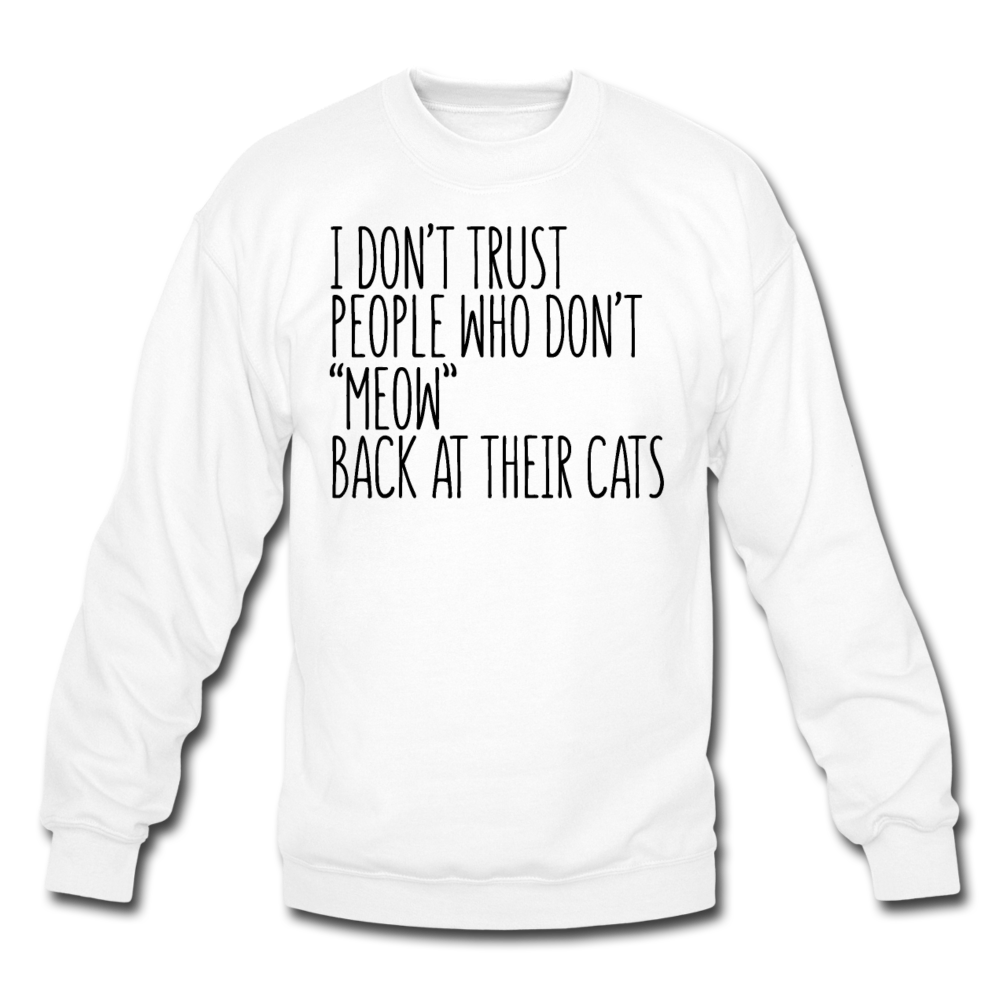 Meow Back - Black - Crewneck Sweatshirt - white