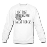 Meow Back - Black - Crewneck Sweatshirt - white