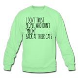 Meow Back - Black - Crewneck Sweatshirt - lime
