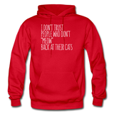 Meow Back - White - Gildan Heavy Blend Adult Hoodie - red