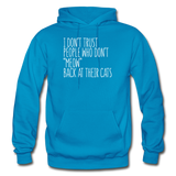 Meow Back - White - Gildan Heavy Blend Adult Hoodie - turquoise