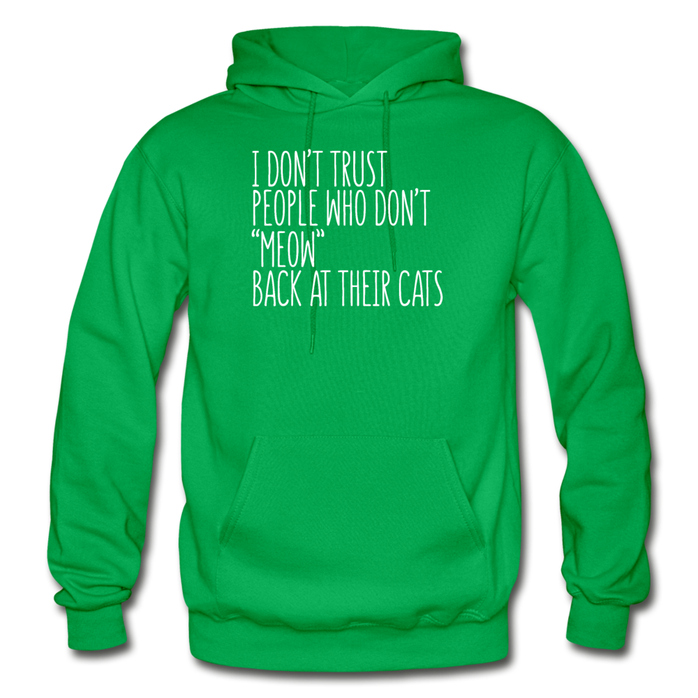 Meow Back - White - Gildan Heavy Blend Adult Hoodie - kelly green