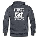 Cuddle A Cat - White - Gildan Heavy Blend Adult Hoodie - charcoal gray