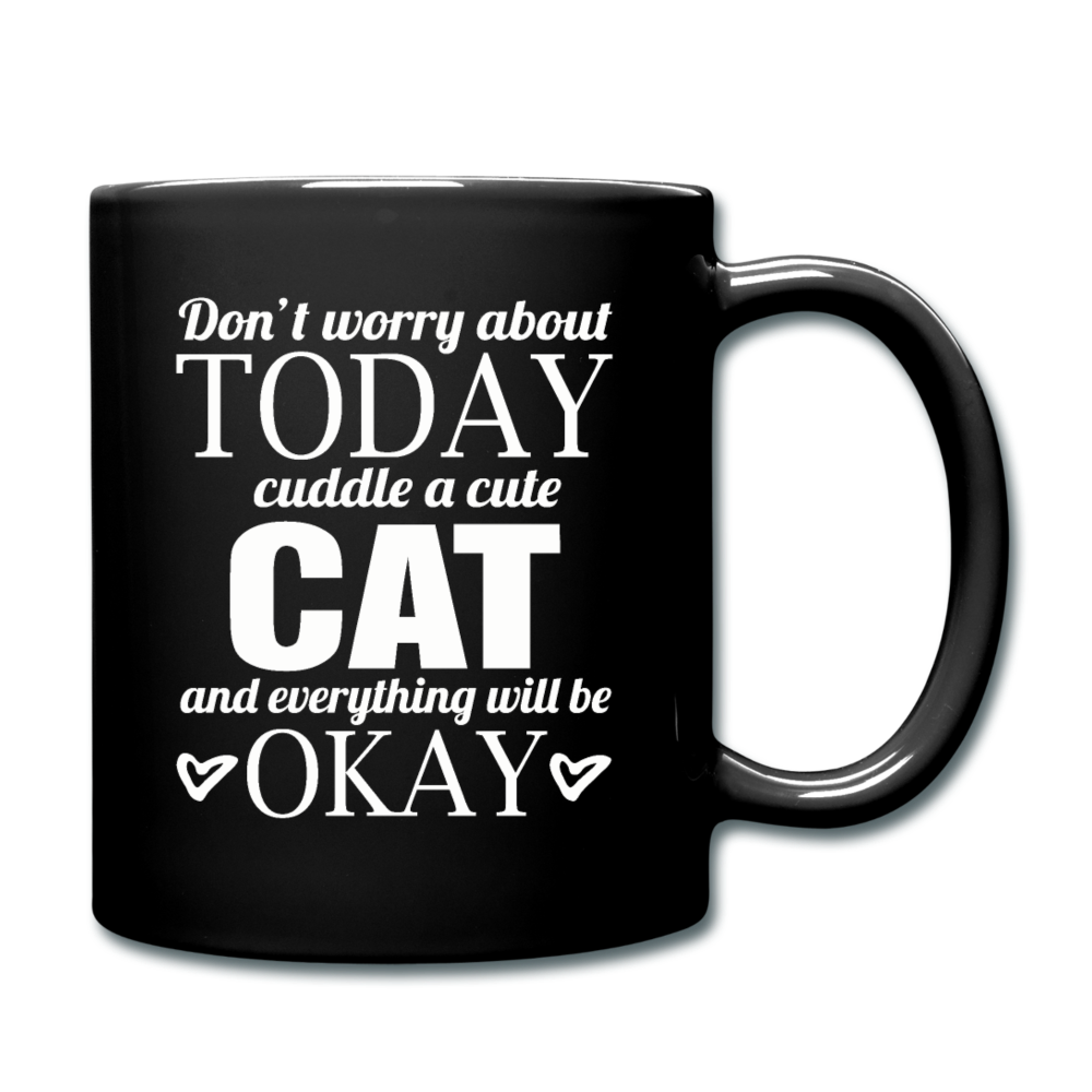 Cuddle A Cat - White - Full Color Mug - black