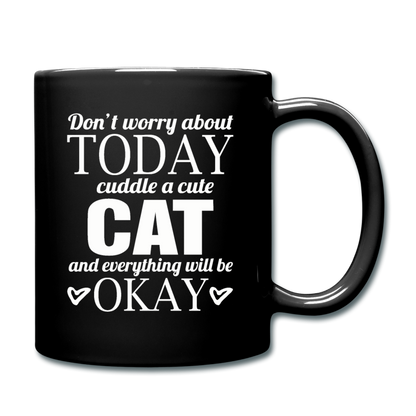 Cuddle A Cat - White - Full Color Mug - black