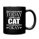 Cuddle A Cat - White - Full Color Mug - black