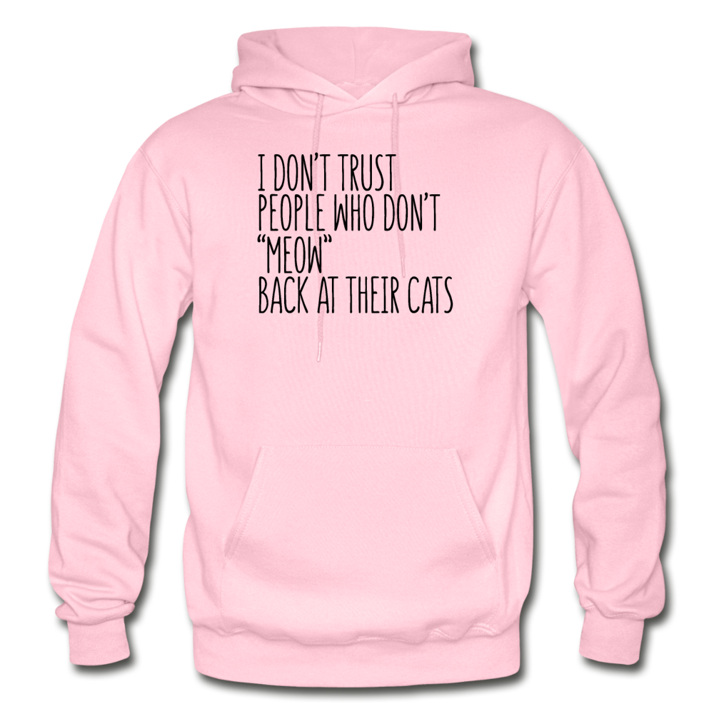 Meow Back - Black - Gildan Heavy Blend Adult Hoodie - light pink