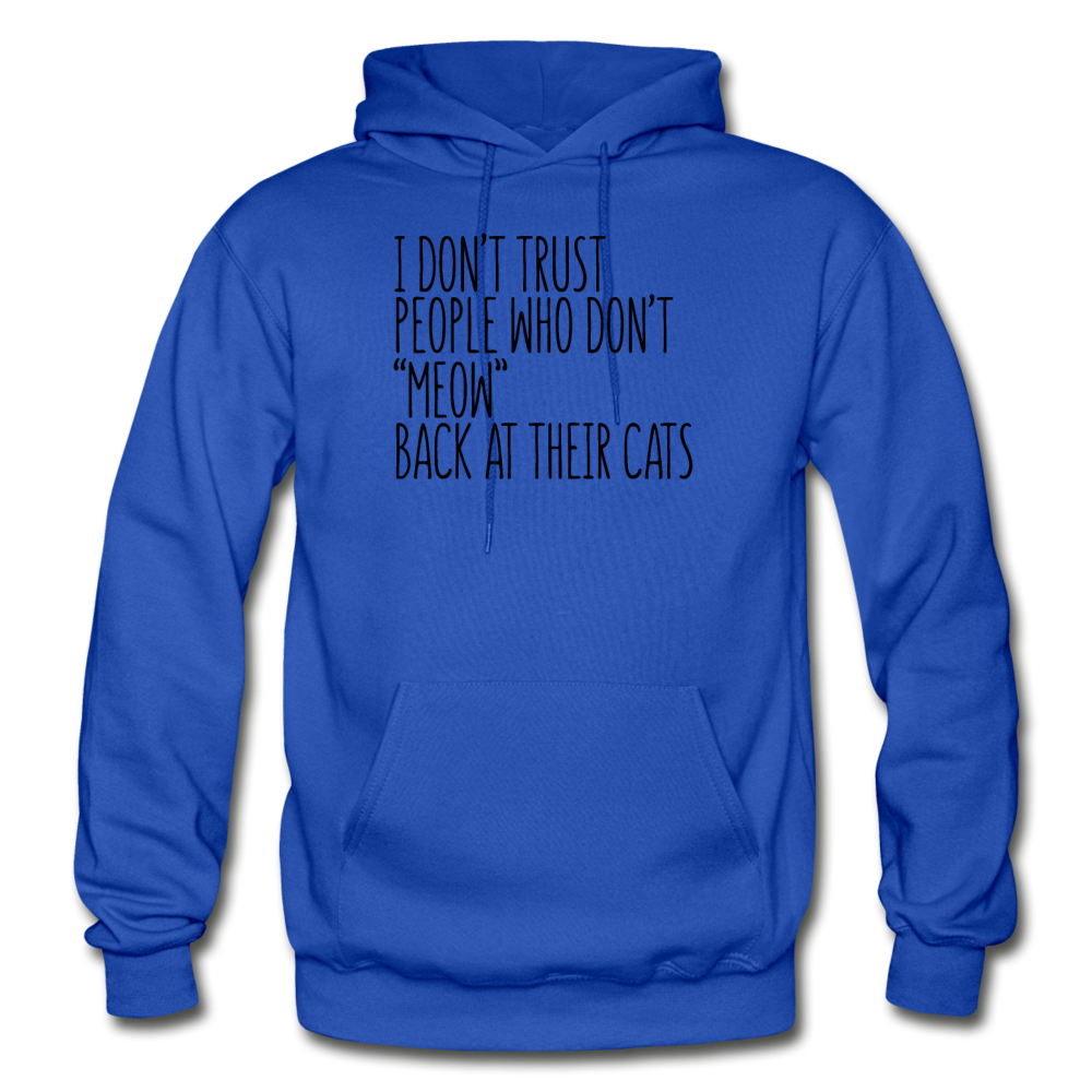 Meow Back - Black - Gildan Heavy Blend Adult Hoodie - royal blue