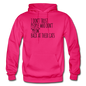 Meow Back - Black - Gildan Heavy Blend Adult Hoodie - fuchsia