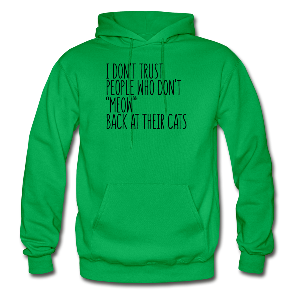 Meow Back - Black - Gildan Heavy Blend Adult Hoodie - kelly green