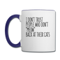 Meow Back - Black - Contrast Coffee Mug - white/cobalt blue