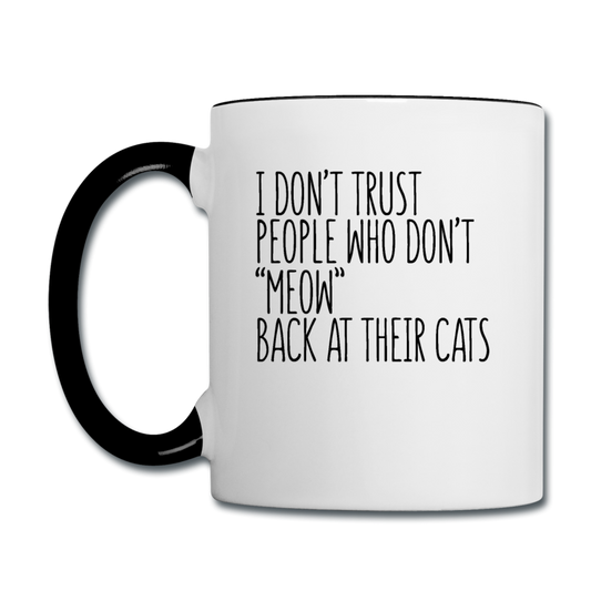 Meow Back - Black - Contrast Coffee Mug - white/black