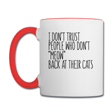 Meow Back - Black - Contrast Coffee Mug - white/red