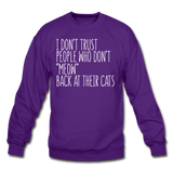 Meow Back - White - Crewneck Sweatshirt - purple