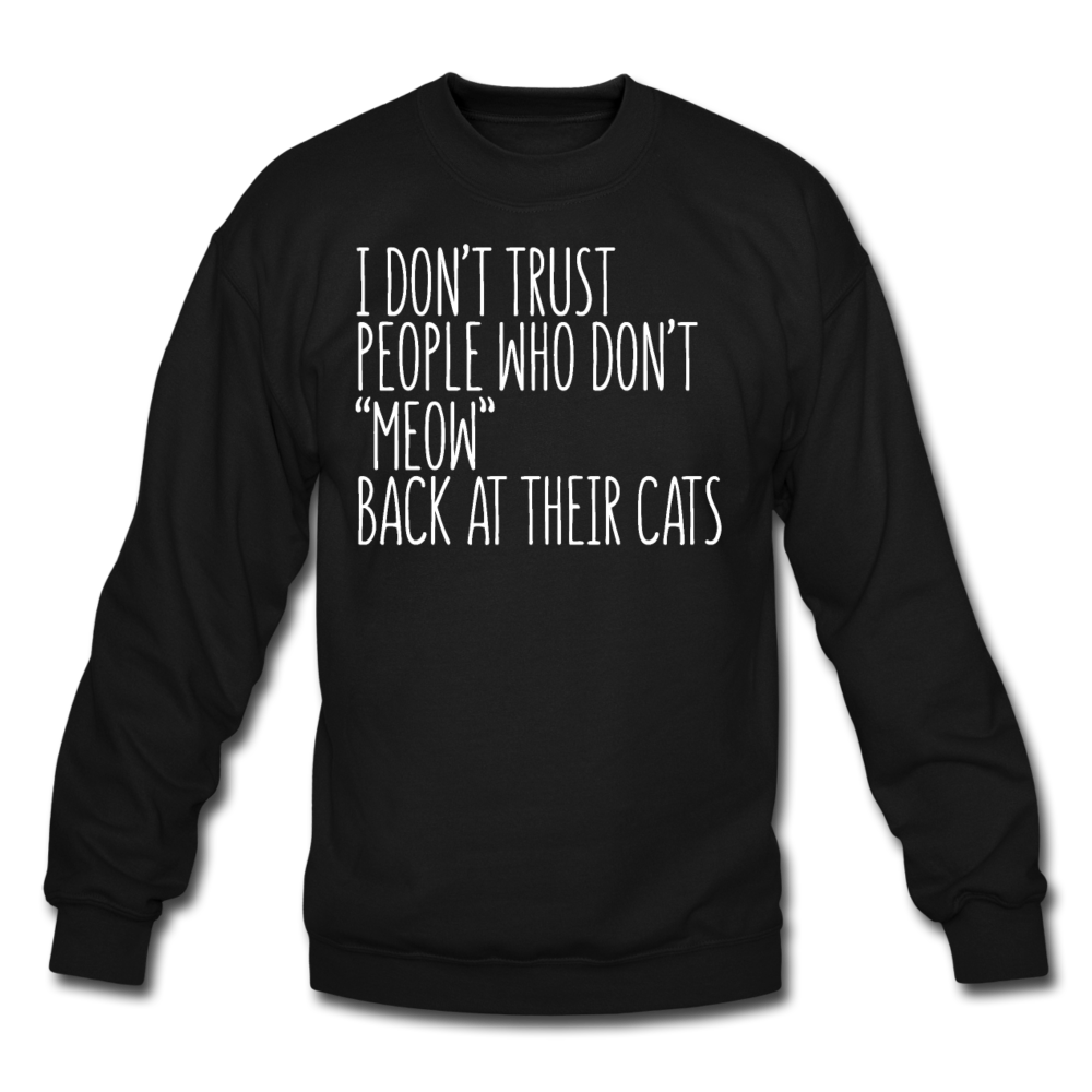 Meow Back - White - Crewneck Sweatshirt - black