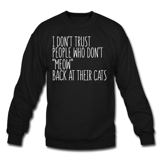 Meow Back - White - Crewneck Sweatshirt - black