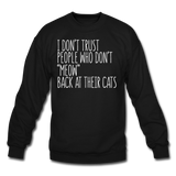 Meow Back - White - Crewneck Sweatshirt - black
