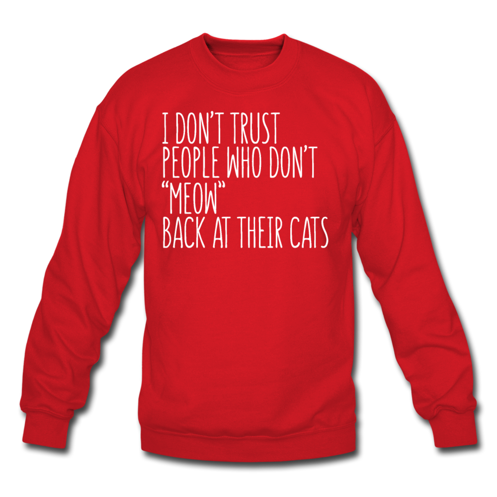 Meow Back - White - Crewneck Sweatshirt - red