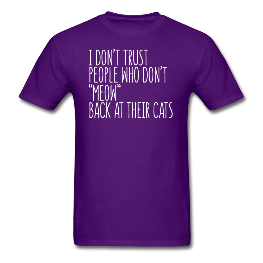 Meow Back - White - Unisex Classic T-Shirt - purple