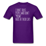 Meow Back - White - Unisex Classic T-Shirt - purple