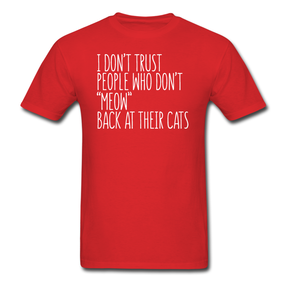 Meow Back - White - Unisex Classic T-Shirt - red