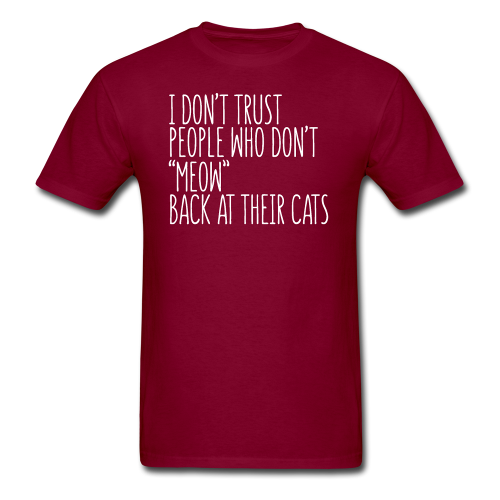 Meow Back - White - Unisex Classic T-Shirt - burgundy