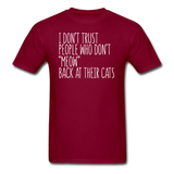 Meow Back - White - Unisex Classic T-Shirt - burgundy