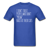 Meow Back - White - Unisex Classic T-Shirt - royal blue