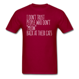Meow Back - White - Unisex Classic T-Shirt - dark red