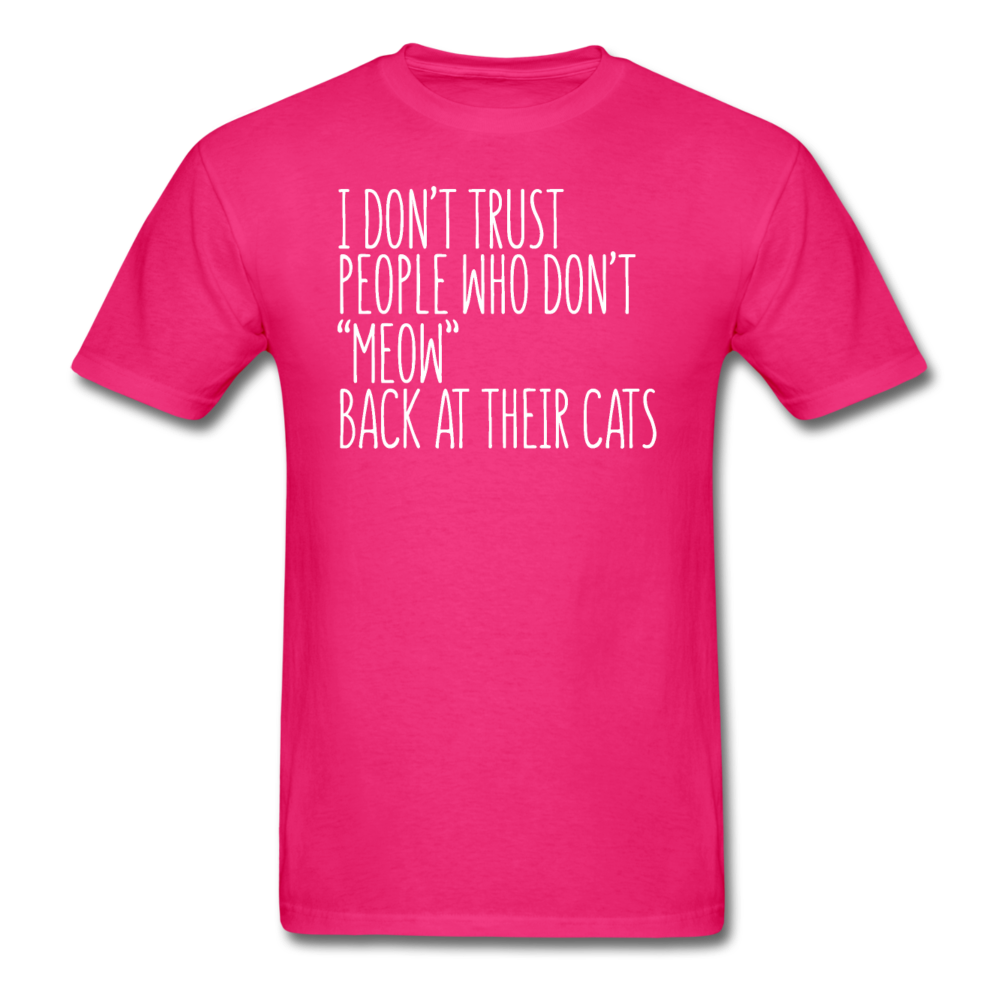 Meow Back - White - Unisex Classic T-Shirt - fuchsia