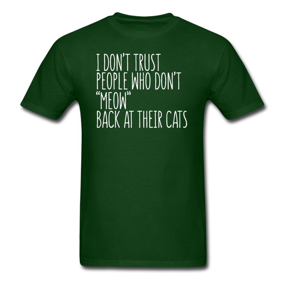 Meow Back - White - Unisex Classic T-Shirt - forest green