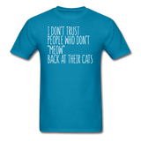 Meow Back - White - Unisex Classic T-Shirt - turquoise