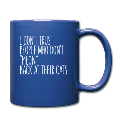 Meow Back - White - Full Color Mug - royal blue