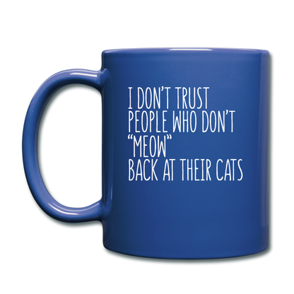 Meow Back - White - Full Color Mug - royal blue