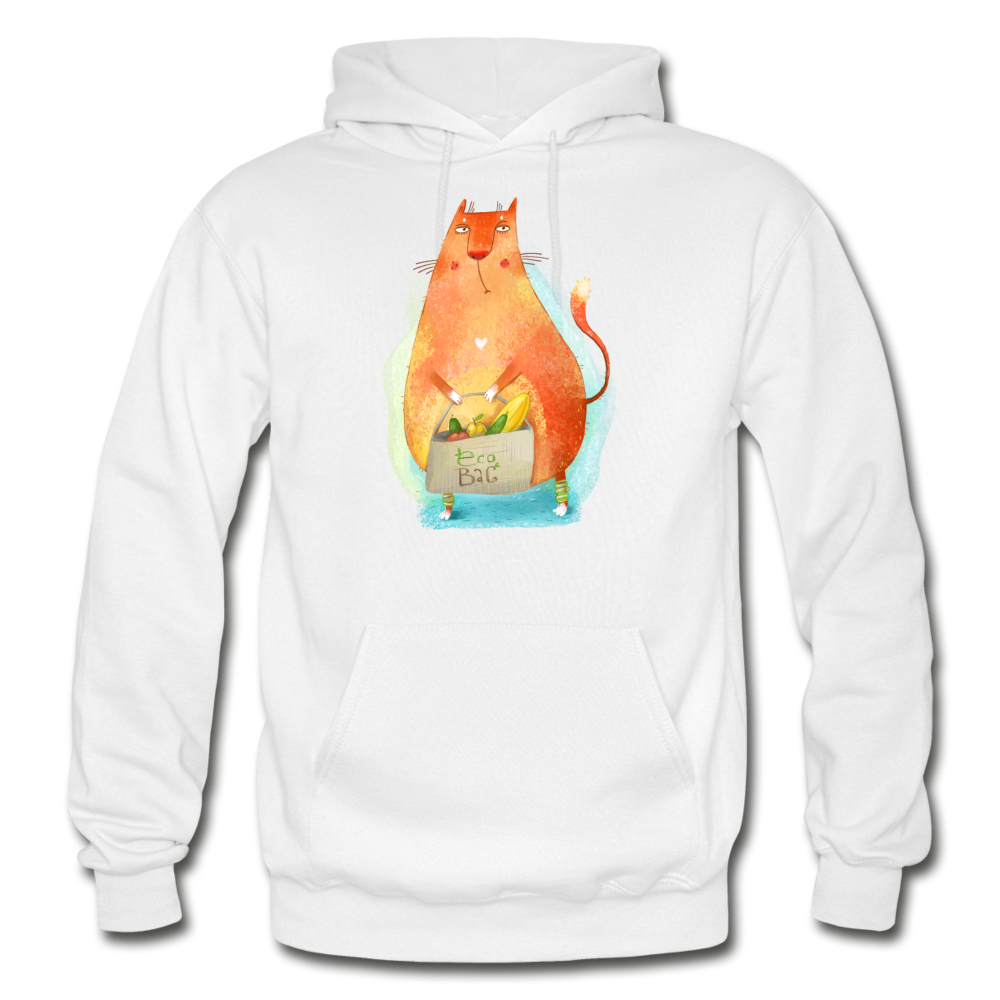 Eco Cat - Gildan Heavy Blend Adult Hoodie - white