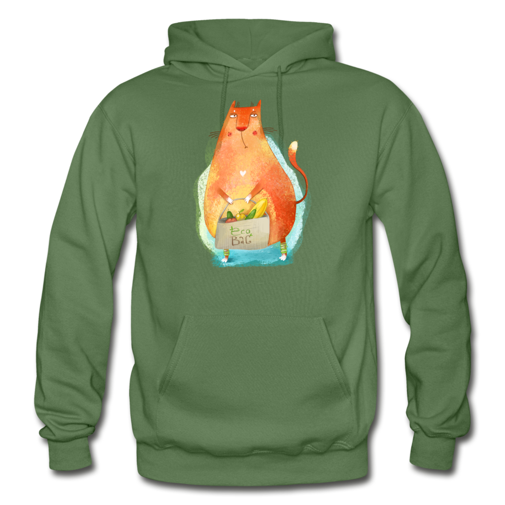 Eco Cat - Gildan Heavy Blend Adult Hoodie - military green