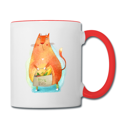 Eco Cat - Contrast Coffee Mug - white/red