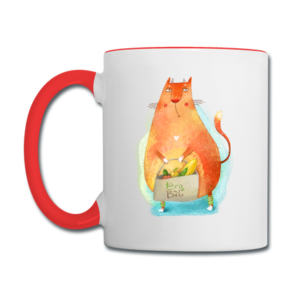 Eco Cat - Contrast Coffee Mug - white/red