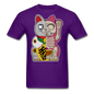 Fortune Half Skeleton Cat - Unisex Classic T-Shirt - purple