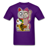 Fortune Half Skeleton Cat - Unisex Classic T-Shirt - purple