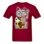 Fortune Half Skeleton Cat - Unisex Classic T-Shirt - dark red