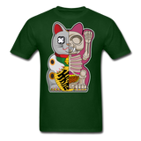 Fortune Half Skeleton Cat - Unisex Classic T-Shirt - forest green
