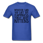 Can't Buy Happiness - Kittens - Black - Unisex Classic T-Shirt - royal blue