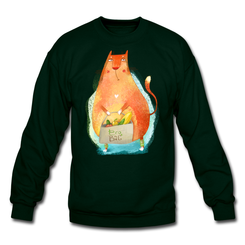 Eco Cat - Crewneck Sweatshirt - forest green