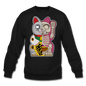 Fortune Half Skeleton Cat - Crewneck Sweatshirt - black