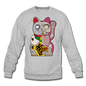 Fortune Half Skeleton Cat - Crewneck Sweatshirt - heather gray