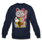 Fortune Half Skeleton Cat - Crewneck Sweatshirt - navy