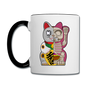 Fortune Half Skeleton Cat - Contrast Coffee Mug - white/black