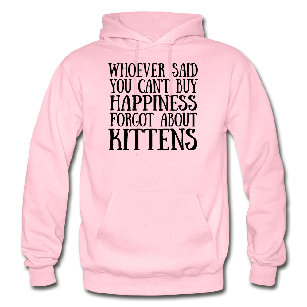 Can't Buy Happiness - Kittens - Black - Gildan Heavy Blend Adult Hoodie - light pink