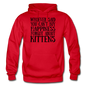 Can't Buy Happiness - Kittens - Black - Gildan Heavy Blend Adult Hoodie - red